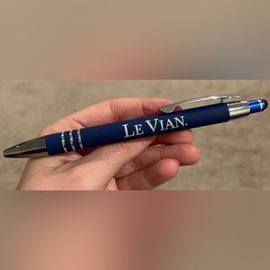 Authentic LeVian Navy Blue Engraved Alph Soft Touch Pen w/ Stylus (Ink: Blue)